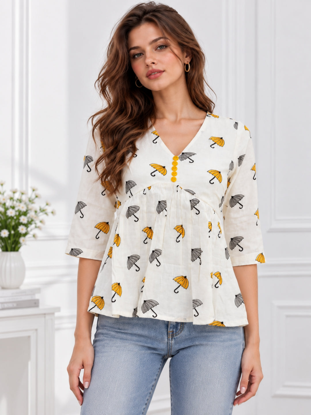 Clobug Women Floral Printed Top