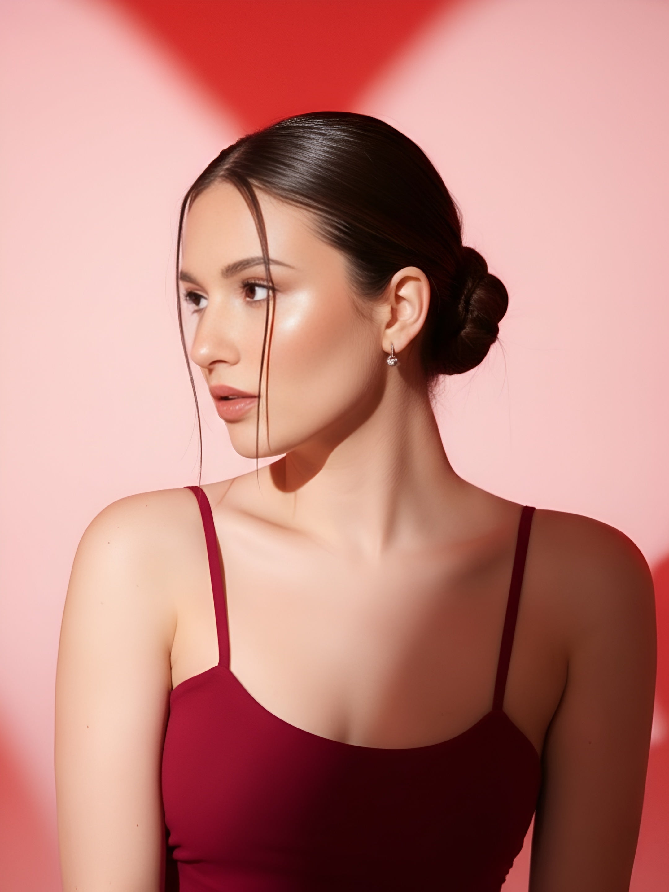 Clobug Maroon Spaghetti Strap Sheer Dress