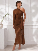 Clobug Women Brown Mesh Dress