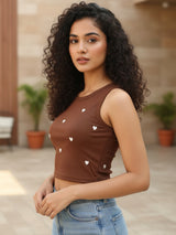 Clobug Women’s Ribbed Sleeveless Crop Top