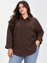 Clobug Women Plus Size Full Sleeve Formal Shirt