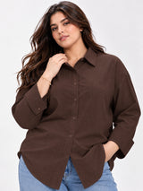 Clobug Women Plus Size Full Sleeve Formal Shirt