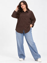 Clobug Women Plus Size Full Sleeve Formal Shirt