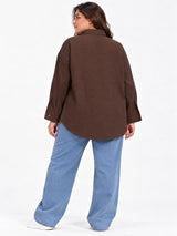 Clobug Women Plus Size Full Sleeve Formal Shirt