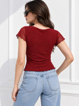 Clobug Cowl Neck Brown Top