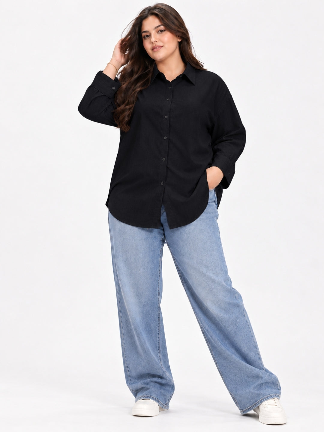 Clobug Women Plus Size Full Sleeve Formal Shirt