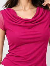 Clobug Cowl Neck Brown Top