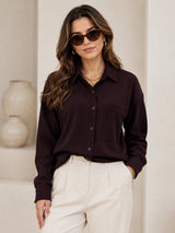 Clobug Textured Shirt With Full Sleeve & Point Collar