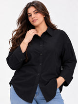 Clobug Women Plus Size Full Sleeve Formal Shirt