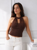 Women Halter Neck Net Top