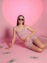 Pink Pleated co ord set