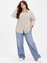 Clobug Women Plus Size Full Sleeve Formal Shirt