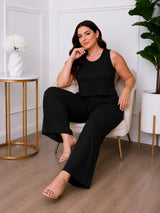 Women's Plus Size Green Halter Neck Co-Ord Set