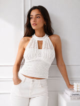Women Halter Neck Net Top