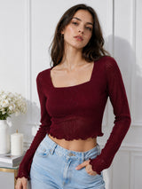Clobug Women Square Neck Top
