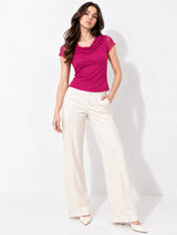 Clobug Cowl Neck Brown Top