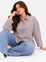 Clobug Women Plus Size Full Sleeve Formal Shirt