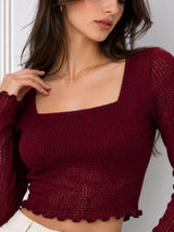 Clobug Women Square Neck Top