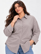 Clobug Women Plus Size Full Sleeve Formal Shirt