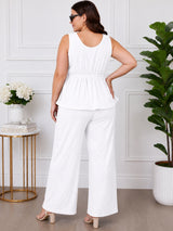 Women's Plus Size V-Neck Top & Pant Co-Ord Set