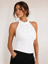 Clobug Women Sleeveless Halter Neck Top