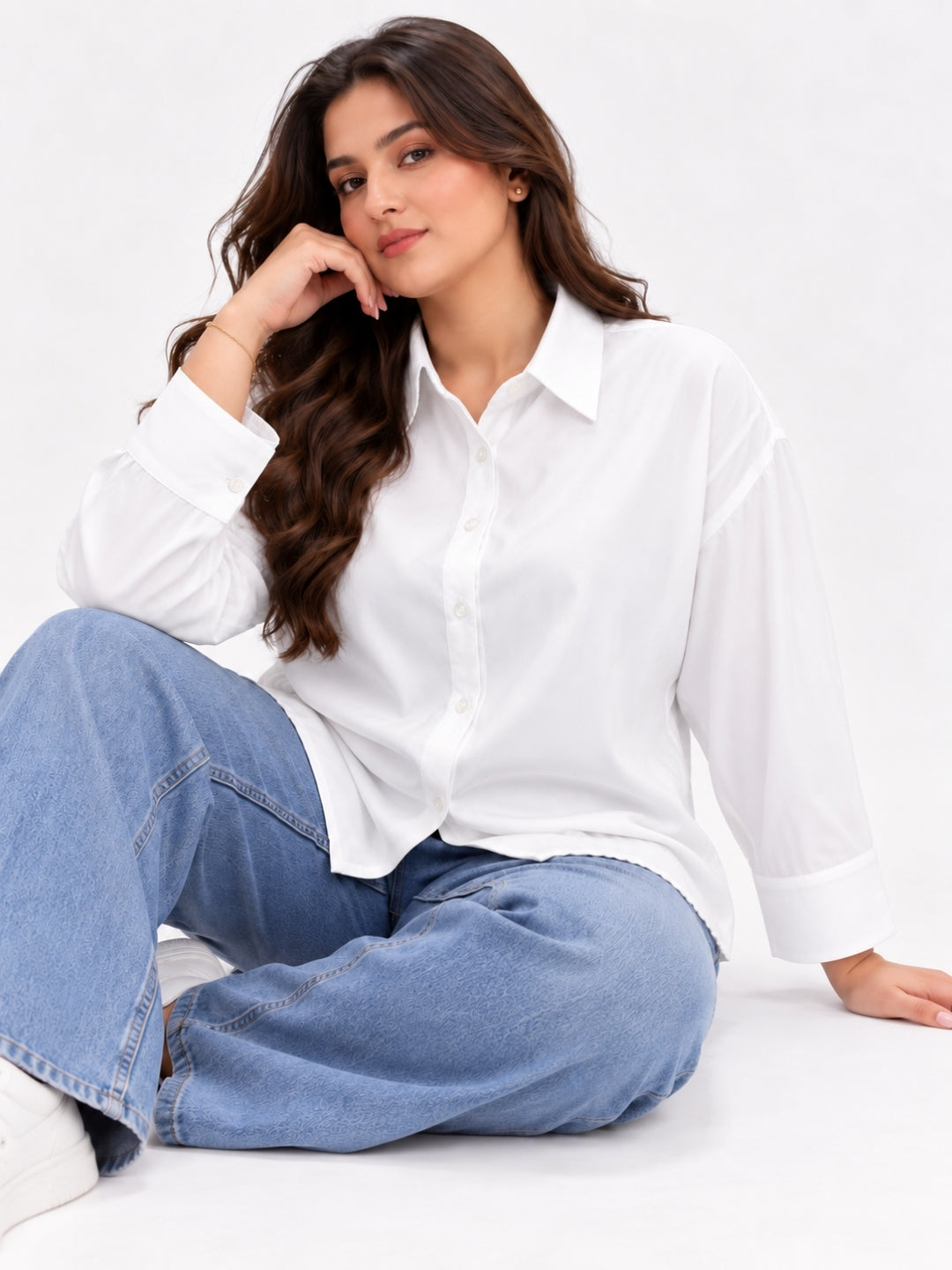 Clobug Women Plus Size Full Sleeve Formal Shirt