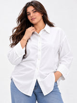 Clobug Women Plus Size Full Sleeve Formal Shirt