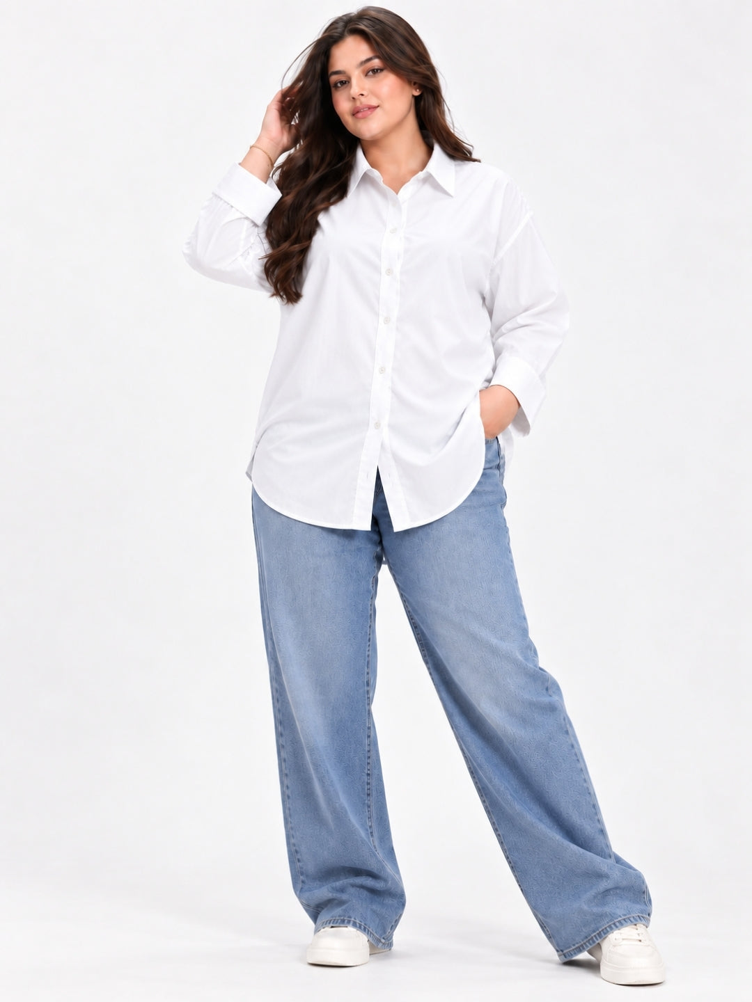 Clobug Women Plus Size Full Sleeve Formal Shirt