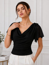 Clobug Women Cowl Neck Top