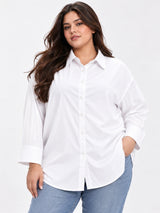 Clobug Women Plus Size Full Sleeve Formal Shirt