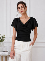 Clobug Women Cowl Neck Top