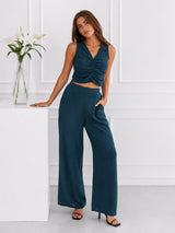 Women's Green Top And Pant Co-ord Set