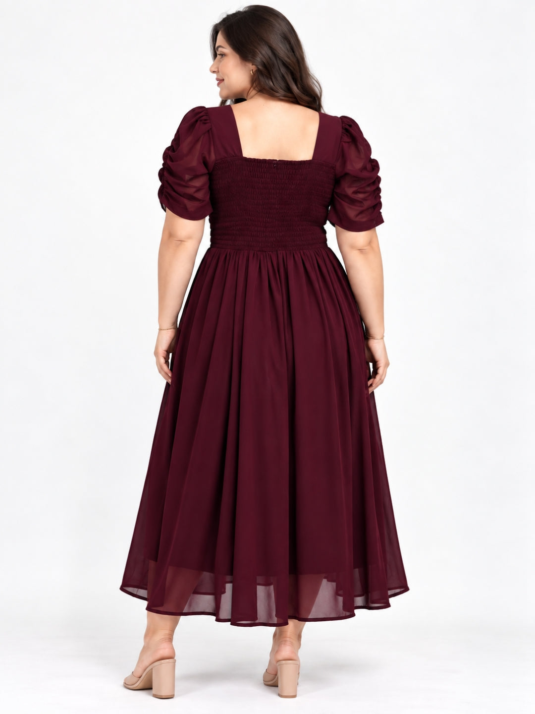 Clobug Women Plus Size Sweetheart Neck Flare Dress
