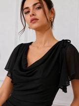 Clobug Women Cowl Neck Top