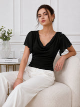 Clobug Women Cowl Neck Top