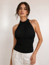 Clobug Women Sleeveless Halter Neck Top