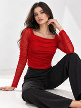 Neted Solid Crop Top