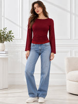 Clobug Women Full Sleeve Mesh Top