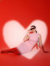 Solid Turtle Neck Midi Dress