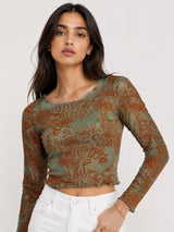 Clobug Women Cotton Blend Floral Print Top