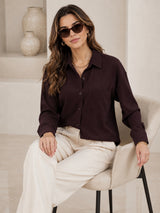 Clobug Textured Shirt With Full Sleeve & Point Collar