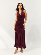 Clobug Women Maxi Maroon Dress