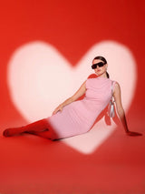 Solid Turtle Neck Midi Dress