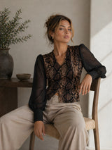 Women's V-neck Full Sleeve Top