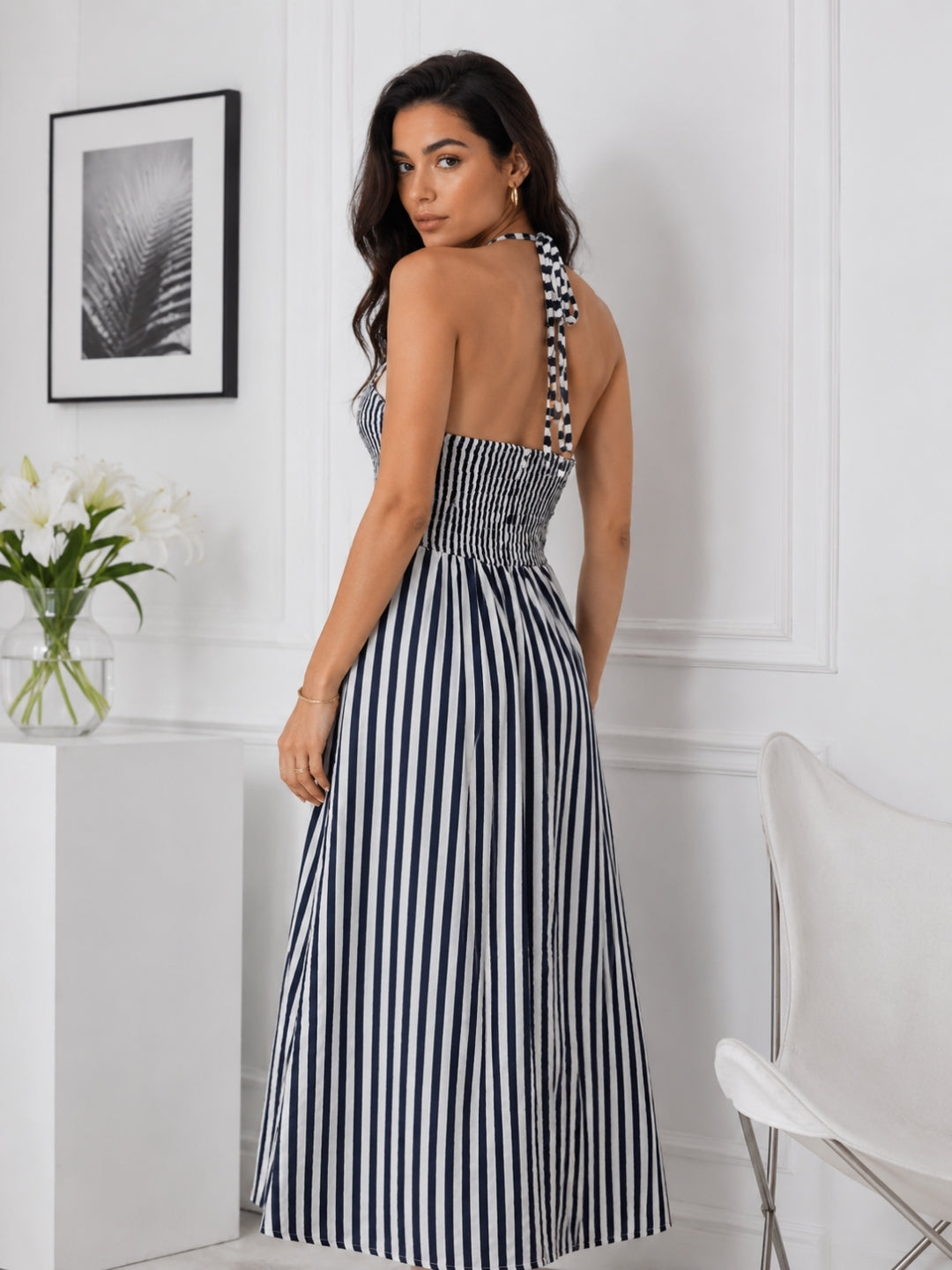 Women's Black&White Printed Dress