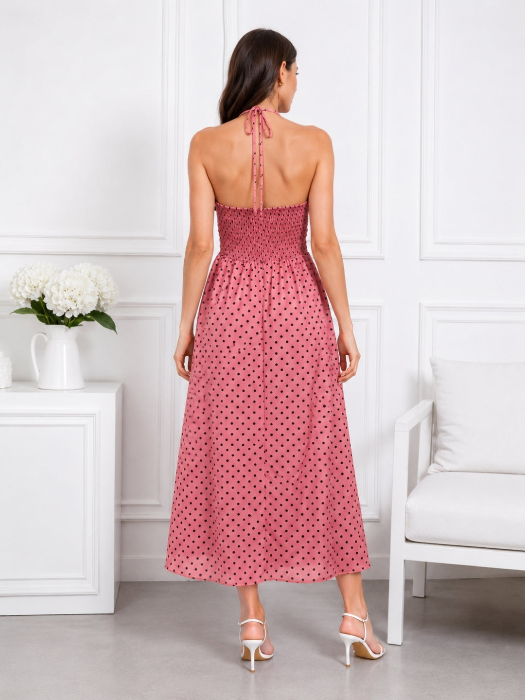 Women's Pink Polka Dot Dress