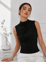 Clobug Women Sleeveless High Neck Top