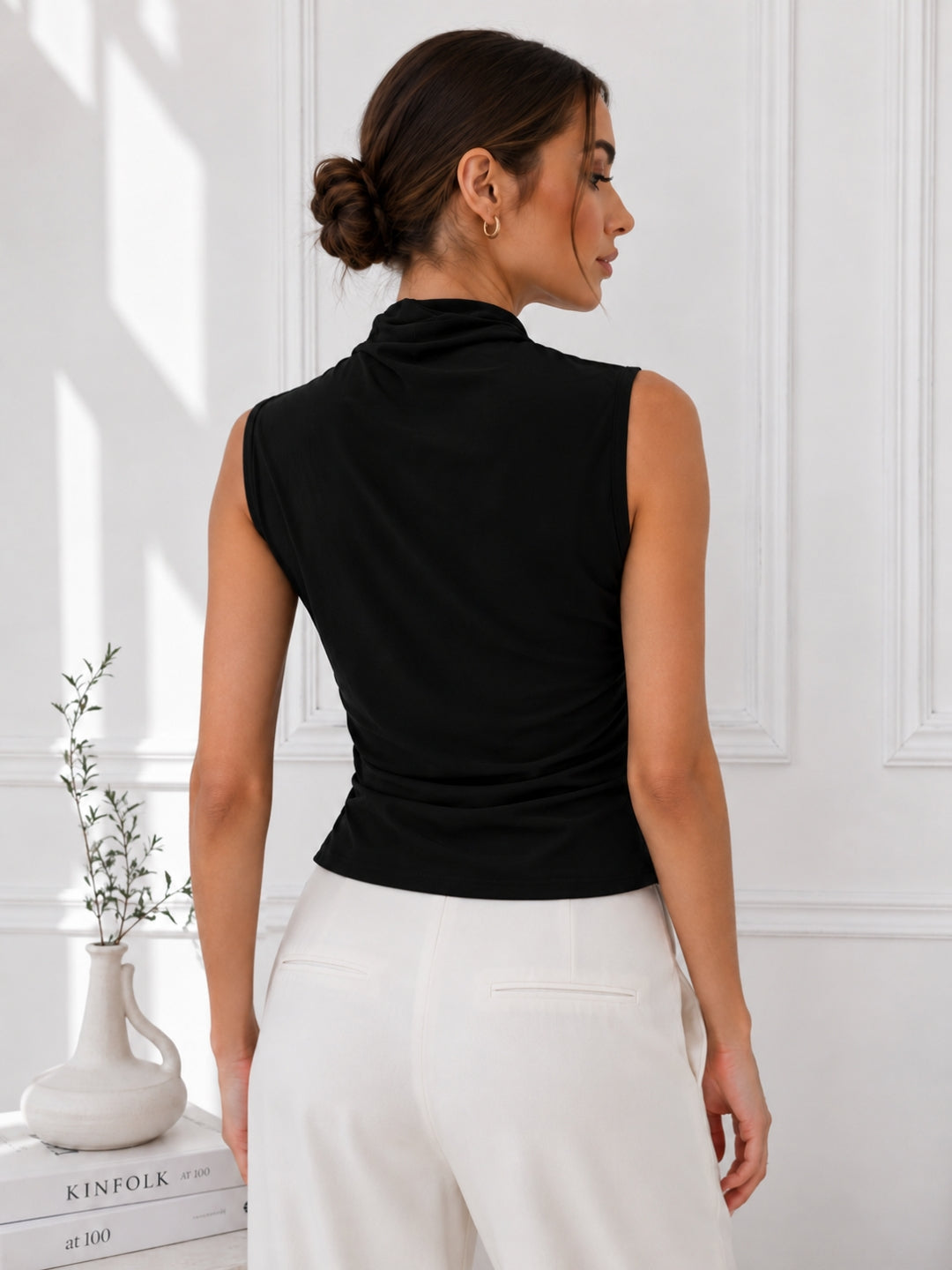 Clobug Women Sleeveless High Neck Top