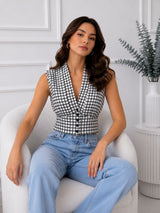 Women's Check Print Top