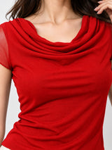 Clobug Cowl Neck Brown Top